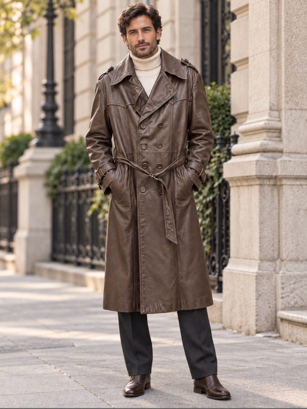 Gimbels Men's Brown Leather Jacket size 40/ large